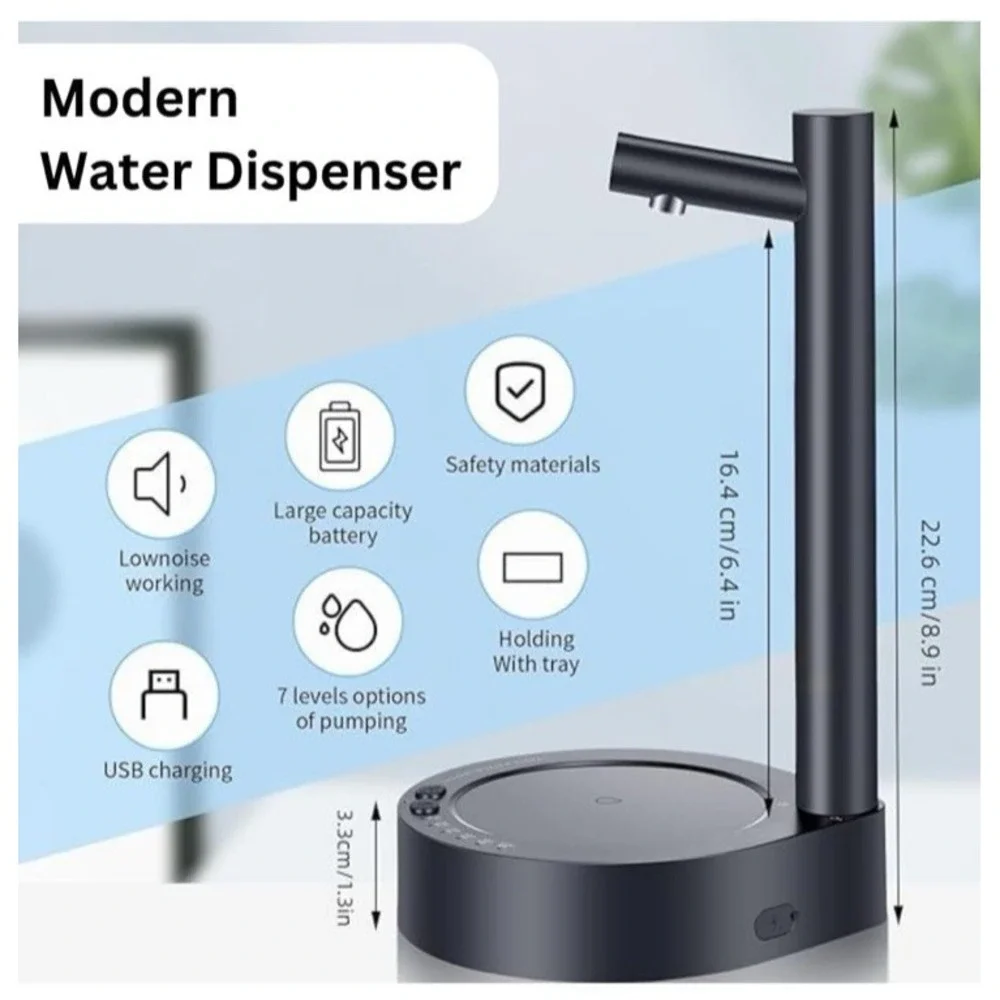 NEW‎ Smart Table Water Dispenser Automatic Electric Desktop Portable Pump White
